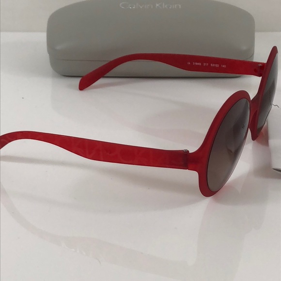calvin klein red glasses